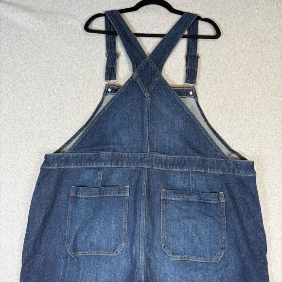 Brand New Lane Bryant Women's Size 24S Cotton Stretch Overalls Denim Medium Wash - Picture 10 of 12